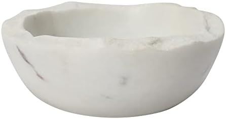 Bloomingville Marble Bowl with Raw Edge, White Serving Pieces, 4" L x 4" W x 2" H | Amazon (US)