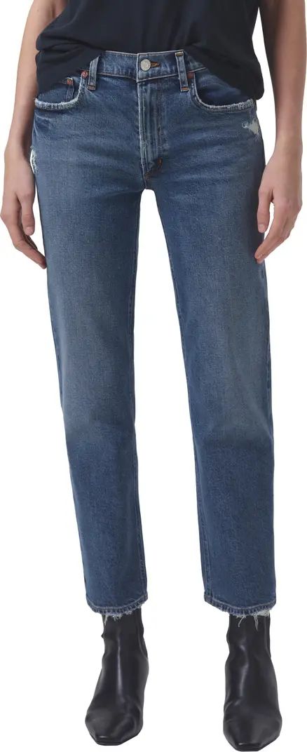 Kye Mid Rise Ankle Straight Leg Jeans | Nordstrom