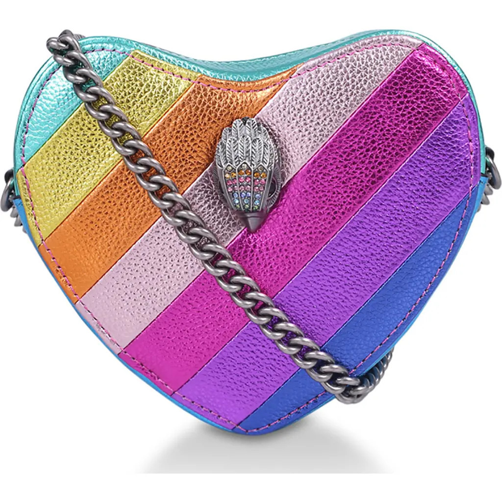 Kurt Geiger London Rainbow Shop Mini Kensington Heart Crossbody Bag in Multi/Other at Nordstrom | Nordstrom