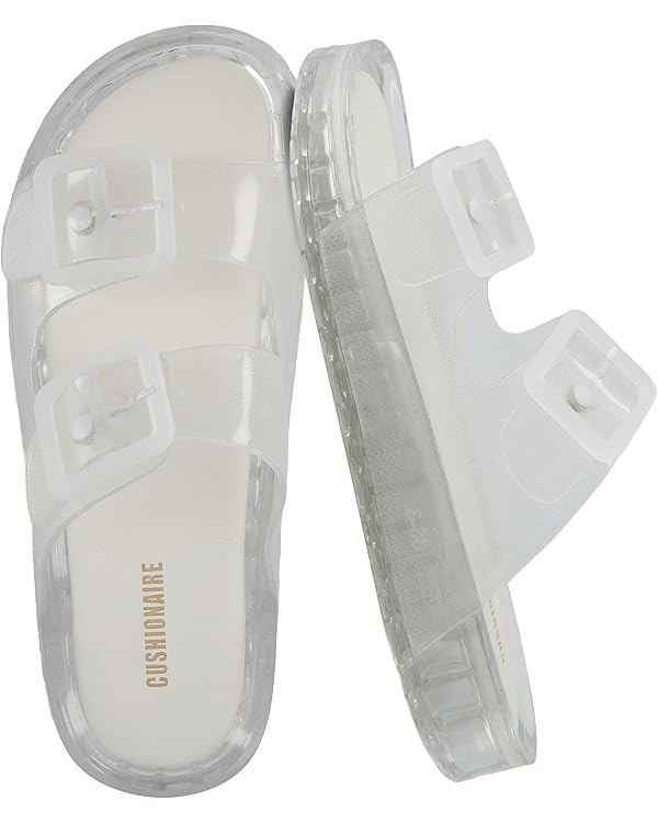 CUSHIONAIRE Pool Slides For Women Waterproof Double Buckle Adjustable Slip-On Womens Sandals For ... | Amazon (US)