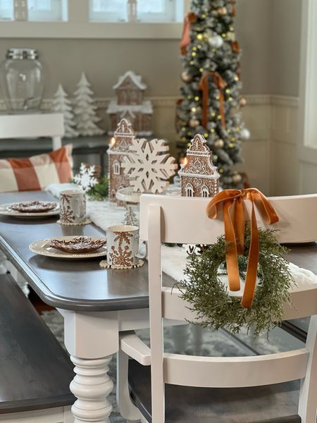 Neutral Christmas decor, with gingerbread houses and snowflakes. 

#LTKhome #LTKHoliday #LTKSeasonal