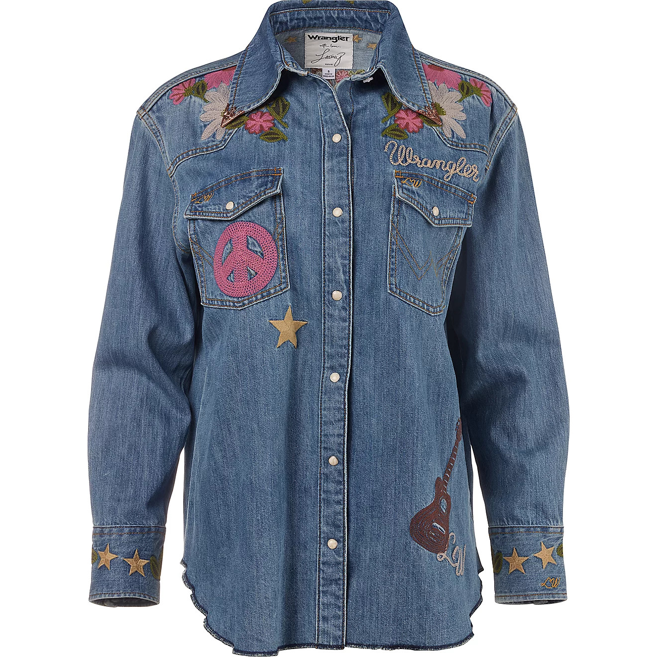 Wrangler Women's Lainey Wilson Embroidered Denim Long Sleeve Shirt | Academy Sports + Outdoors