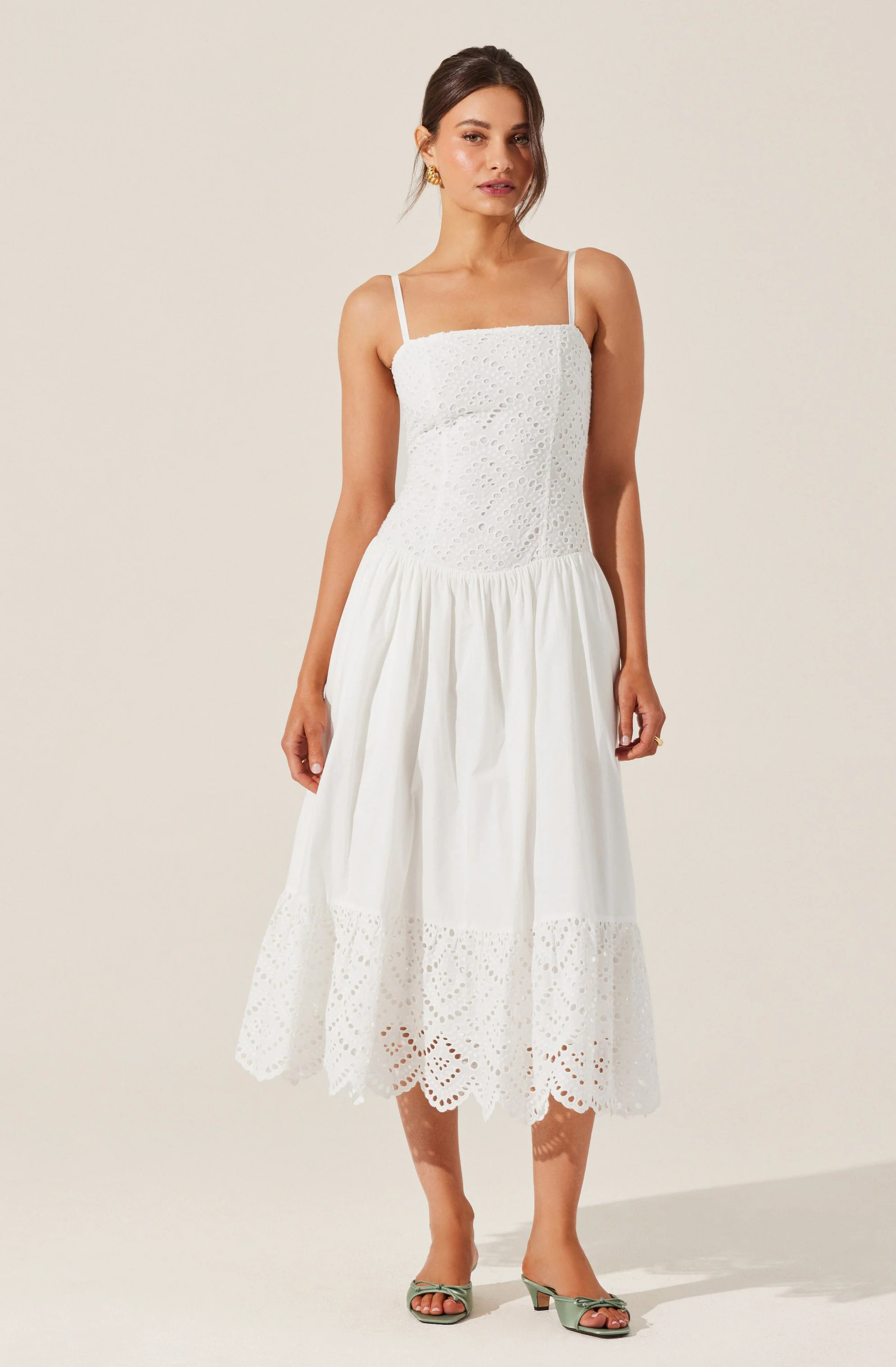 Nathalia Eyelet Midi Dress | ASTR The Label (US)