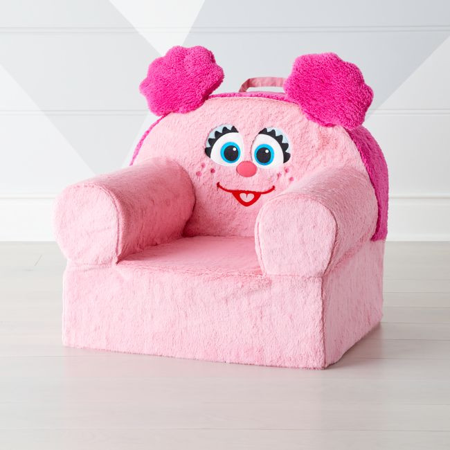 Sesame Street Large Furry Abby Cadabby Nod Chair | Crate & Barrel