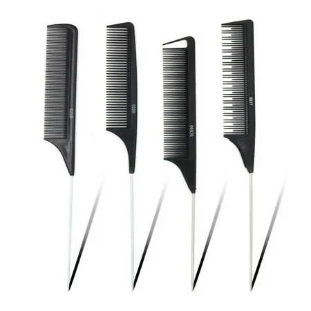 Hsankro Women s Teasing Comb Fine Teeth Heat-Resistant 3-Piece Set Black | Walmart (US)