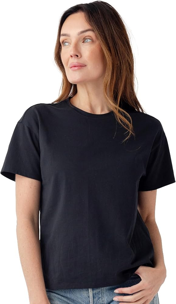 Cozy Earth - Women’s All Day Tee 100% Cotton T-Shirt - Relaxed Fit - Soft & Breathable | Amazon (US)