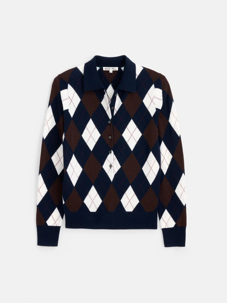 Lillian Polo in Argyle Merino Wool | Alex Mill