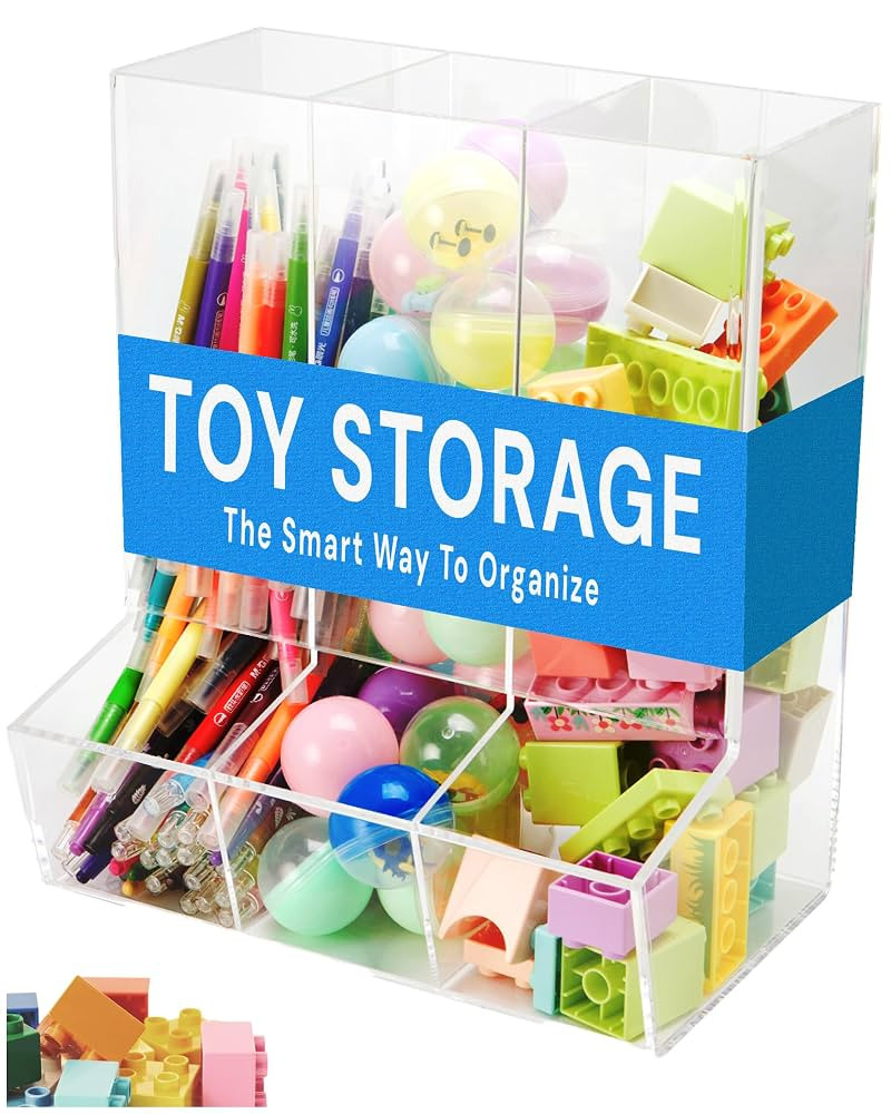 Acrylic Triple Divided Wall Toy Dispenser for Organization & Storage - Clear - Wall Mount - Float... | Amazon (US)