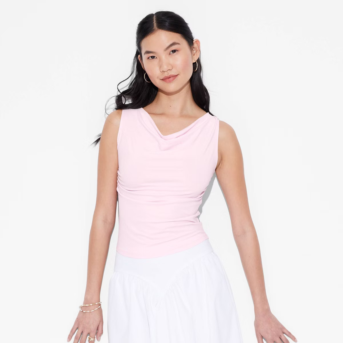 Women's Cowl Neck Tank Top - Wild Fable™ Light Pink M | Target