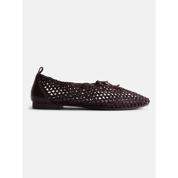 Scenario Women's Knit Bow Ballet Flats | Walmart (US)
