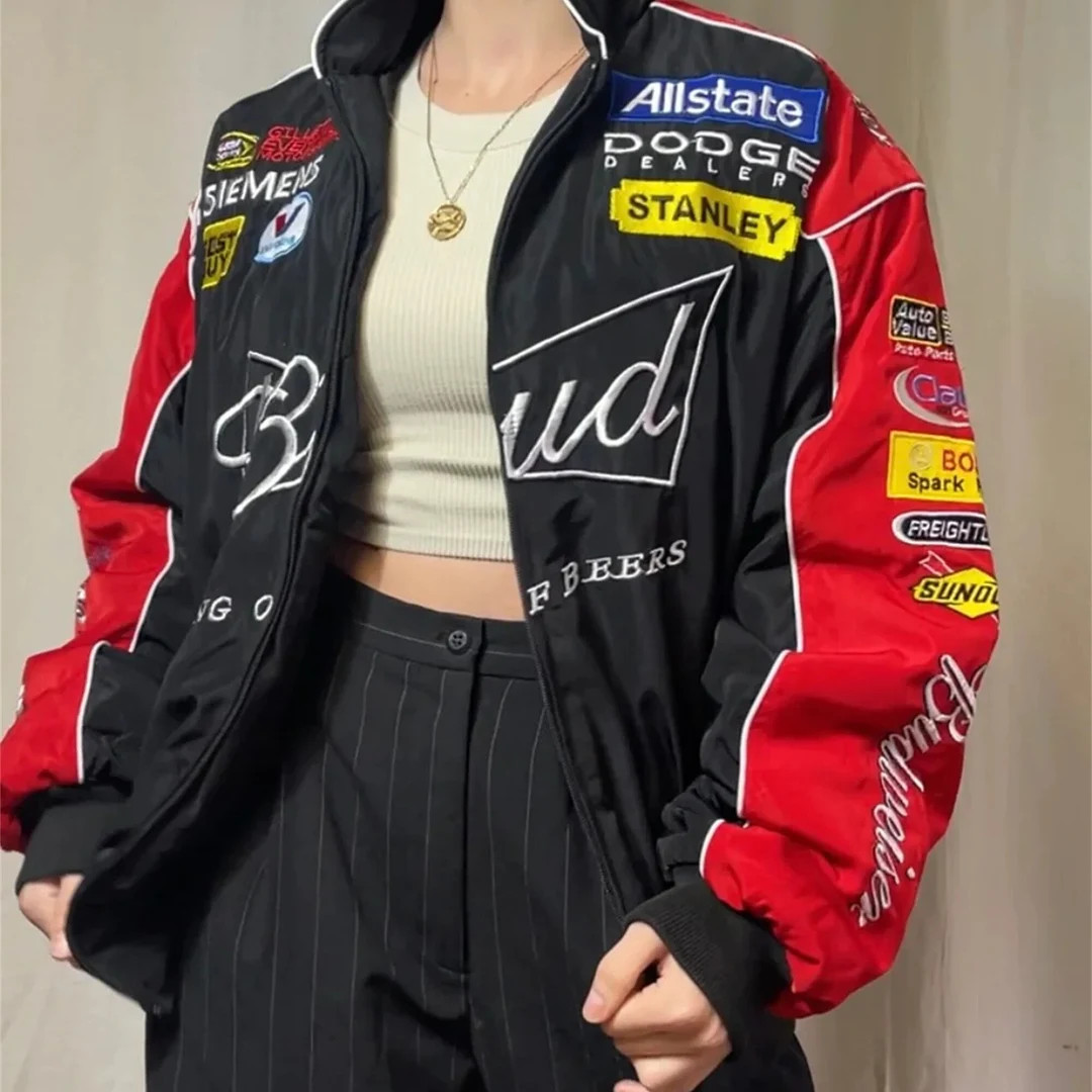 F1 Budweiser Racing Jacket, Budweiser Racing Flight Jacket F1, Oversized Jacket, Street Style, 90... | Etsy (US)