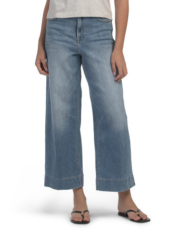 Cropped Clean Stretch Wide Leg Jeans | TJ Maxx