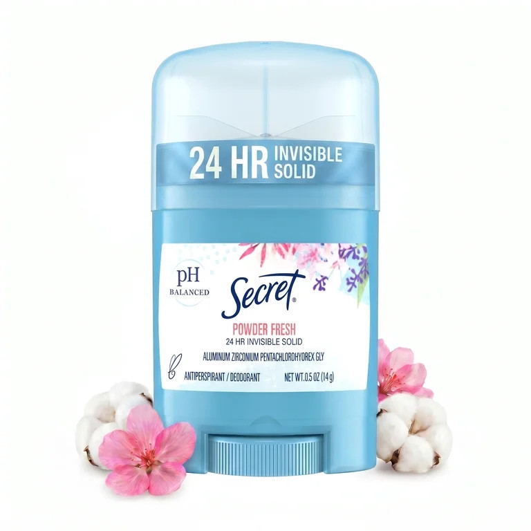 Secret Invisible Solid Antiperspirant Deodorant, Powder Fresh, Travel Size Toiletries, 0.5 oz | Walmart (US)