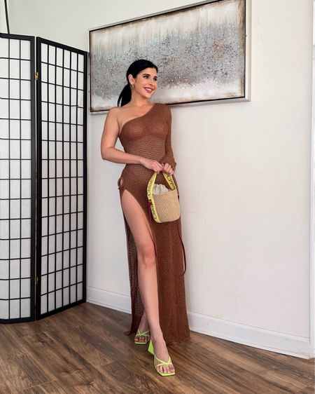 Styling Monday Swimwear bronze sheer Palermo slit dress with Chloe raffia bucket bag 💛 wearing size P

#LTKSeasonal #LTKParties #LTKSwim