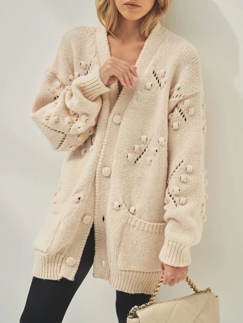 Lucia Swiss Style Knitted Cardigan | Vanilla | Vita Grace