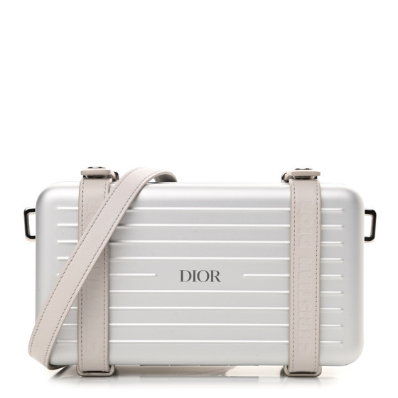 CHRISTIAN DIOR X RIMOWA Aluminum Personal Clutch On Strap Silver | FASHIONPHILE (US)