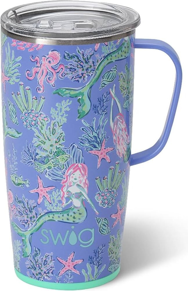 Swig Life 22oz Travel Mug, Insulated Tumbler with Handle and Lid, Cup Holder Friendly, Dishwasher... | Amazon (US)