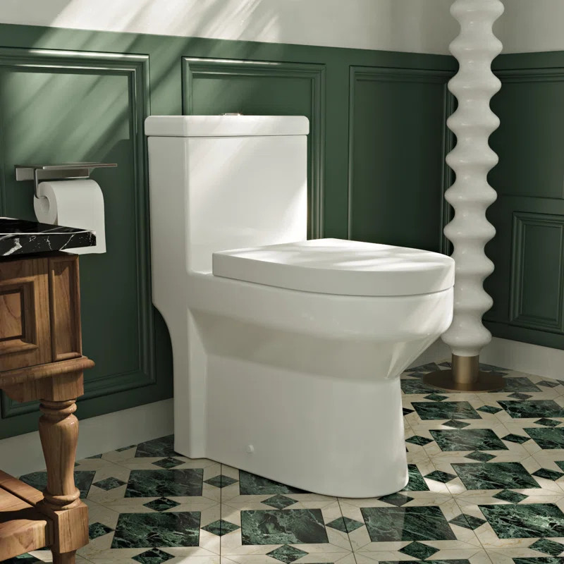 Liberty Compact Toilet, Modern One-Piece Round Toilet with Dual Flush, Easy Cleaning Fully Skirte... | Wayfair North America