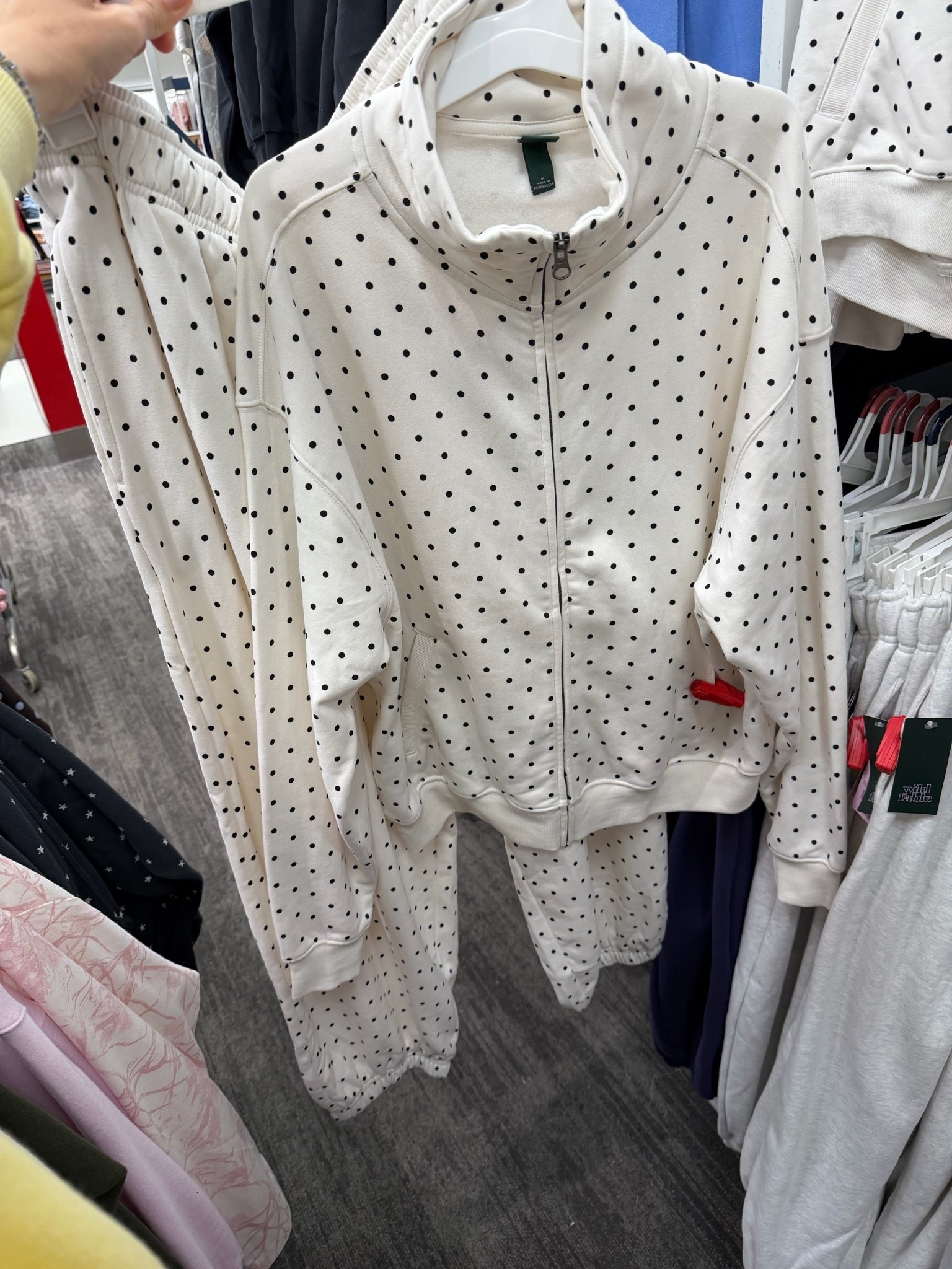 Funnel neck sweatshirt and oversized joggers at Target, also comes in solids, the polka dots are a vibe #targetstyle