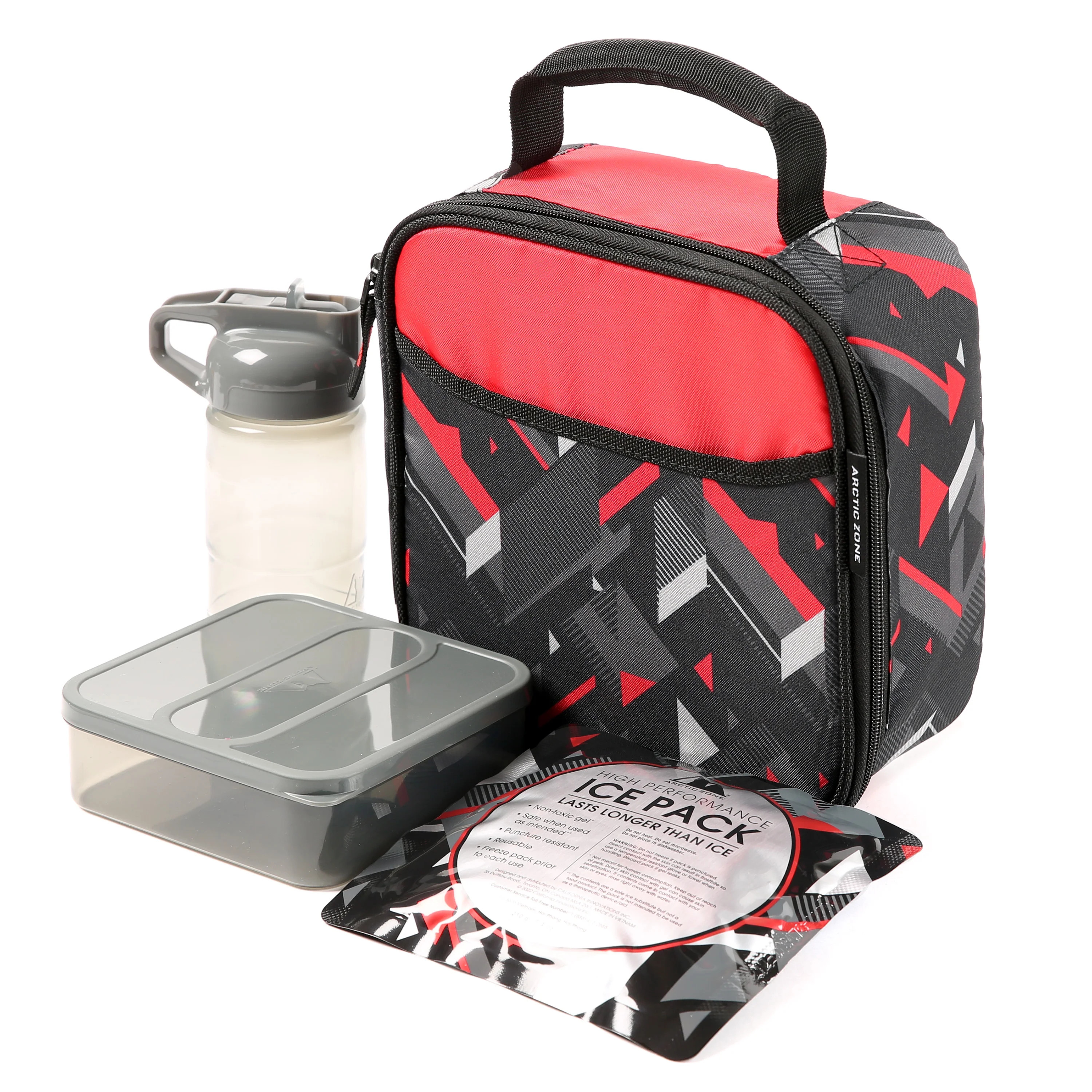 Arctic Zone Lunch Box Combo with Thermal Insulation, Tesseract Gray and Red | Walmart (US)