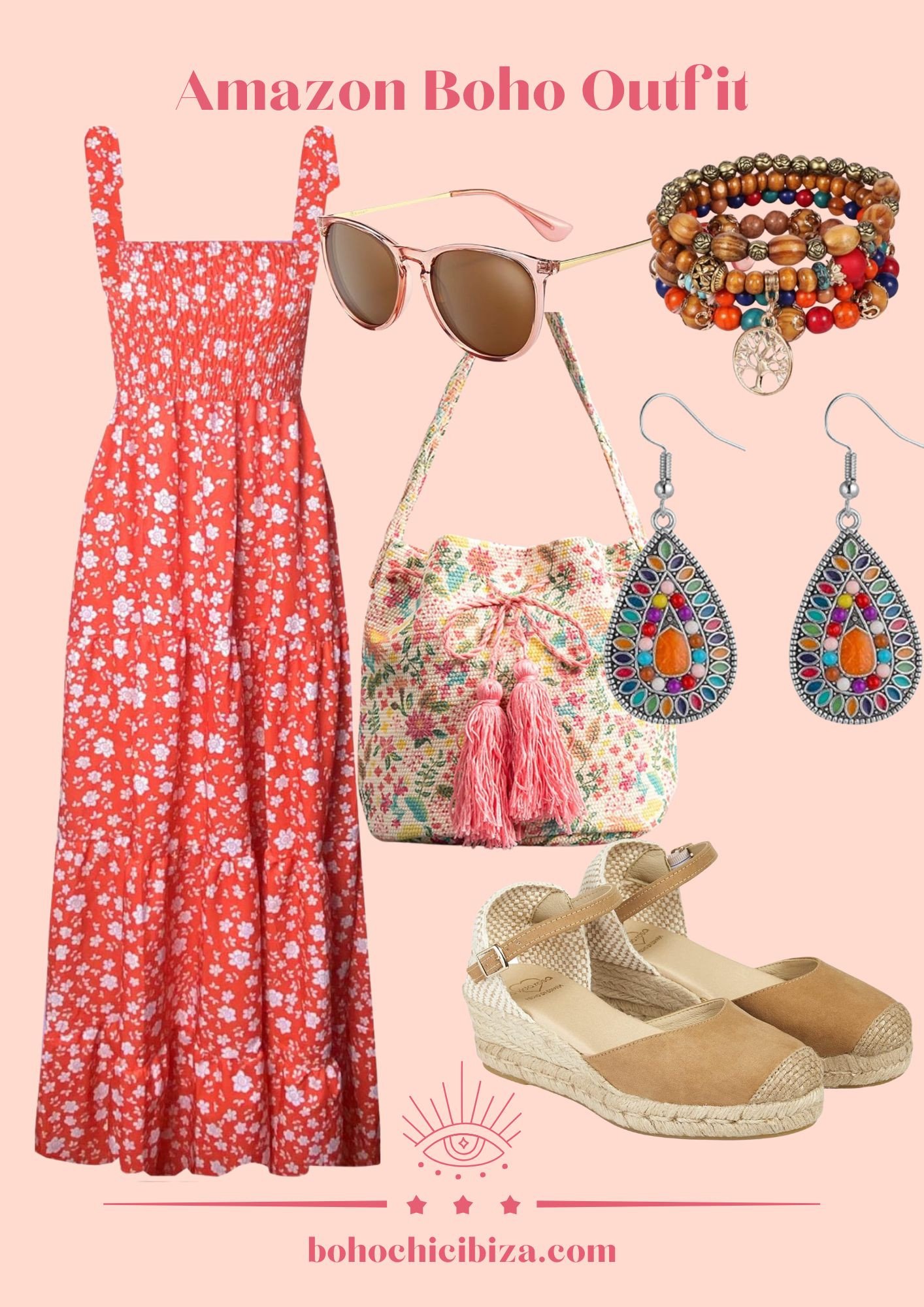 Amazon Boho Outfit 💗
- Kinstell Flowers Dress
- Ethnic Boho Handbag 
- Beige Boho Espadrilles
- SUNGAIT Sunglasses
- Bohend Boho Bracelet
- Bronce Boho Earrings 

 #LTKsummer #LTKspring #LTKstyletip