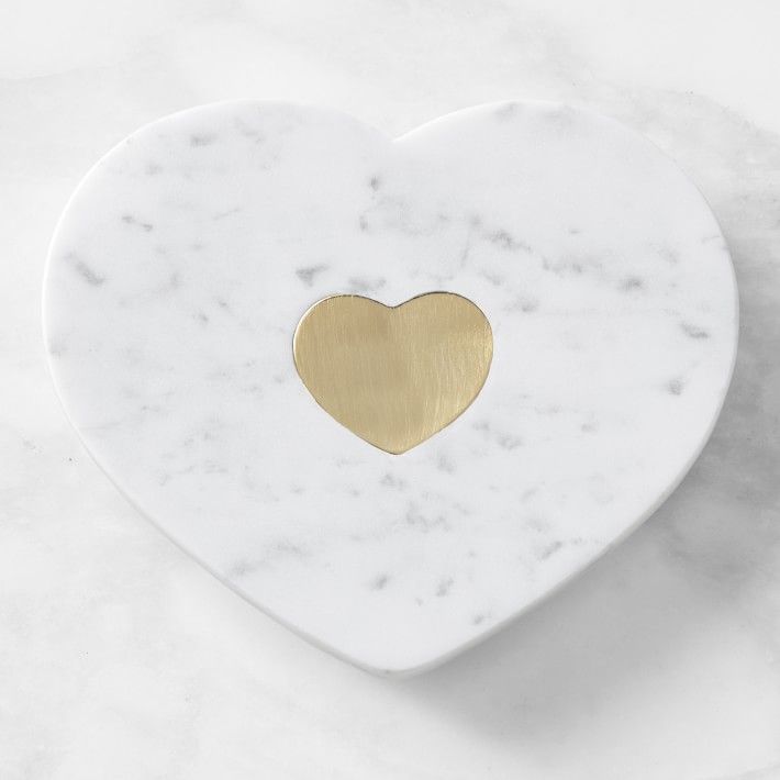 Heart Trivet Marble and Brass | Williams-Sonoma