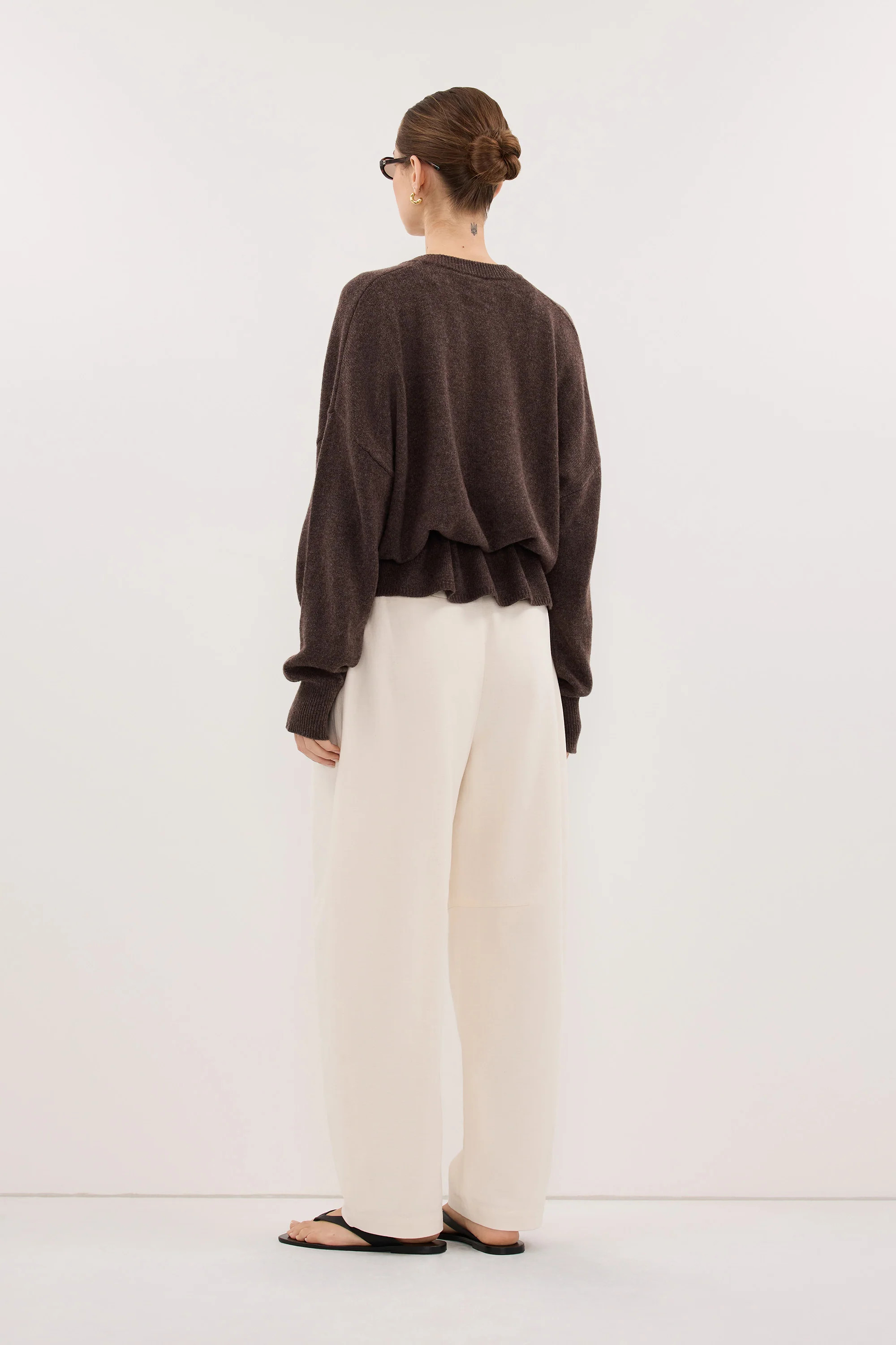 SAILOR CHOC MARLE BELTED CARDIGAN | DISSH