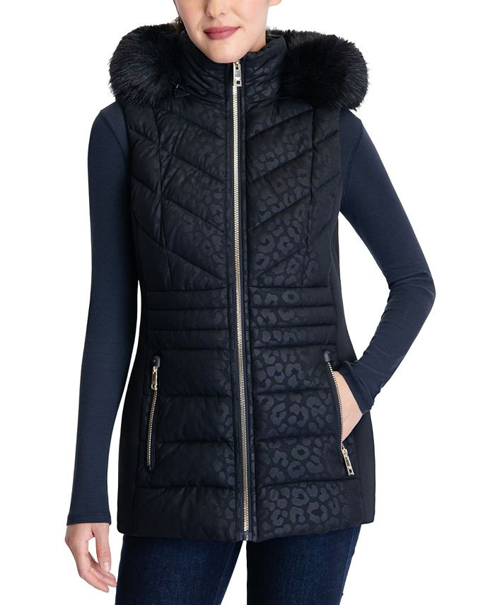 Michael Kors Women's Embossed Faux-Fur-Trim Hooded Puffer Vest & Reviews - Coats & Jackets - Wome... | Macys (US)