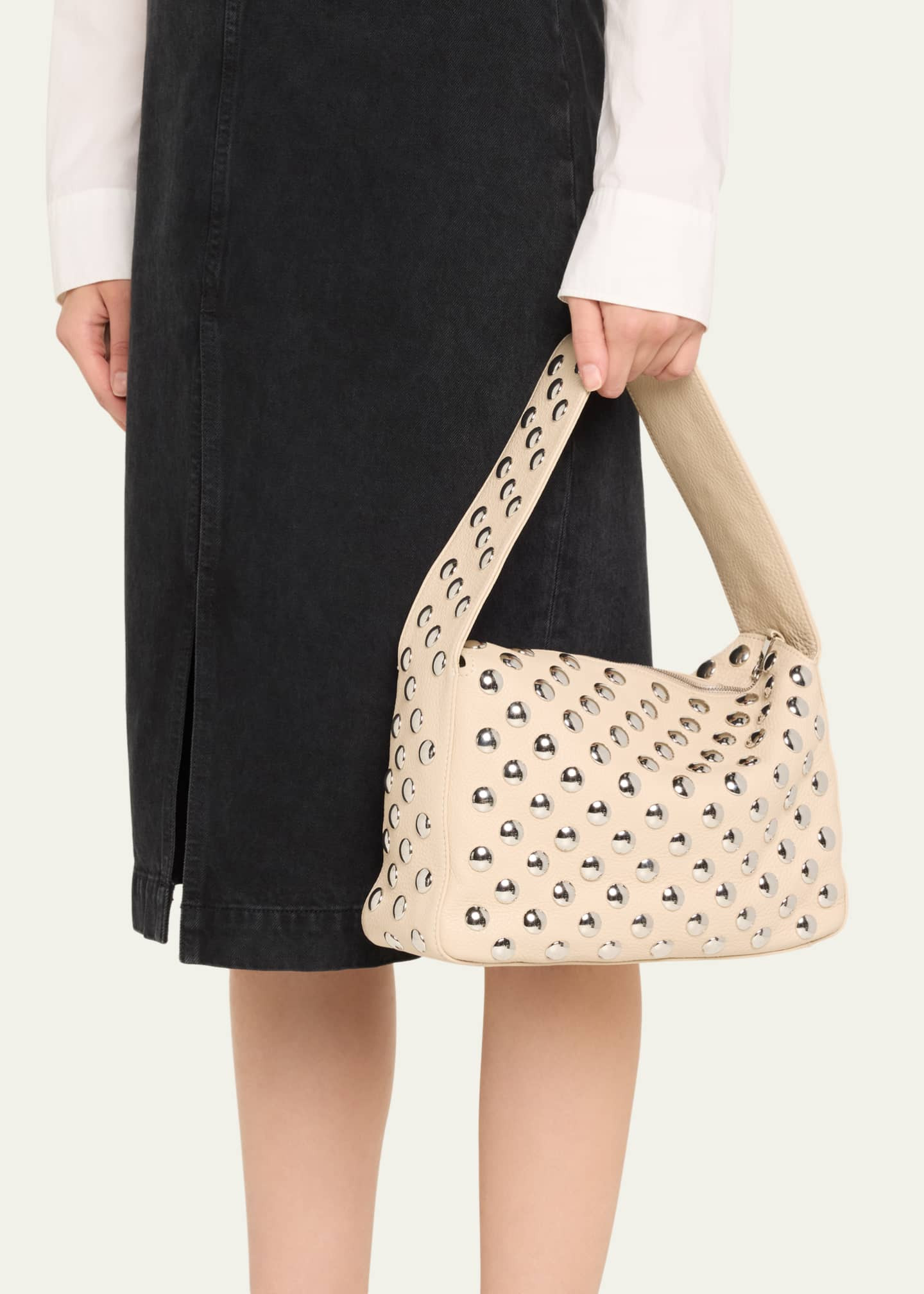 Khaite Elena Studded Leather Shoulder Bag | Bergdorf Goodman