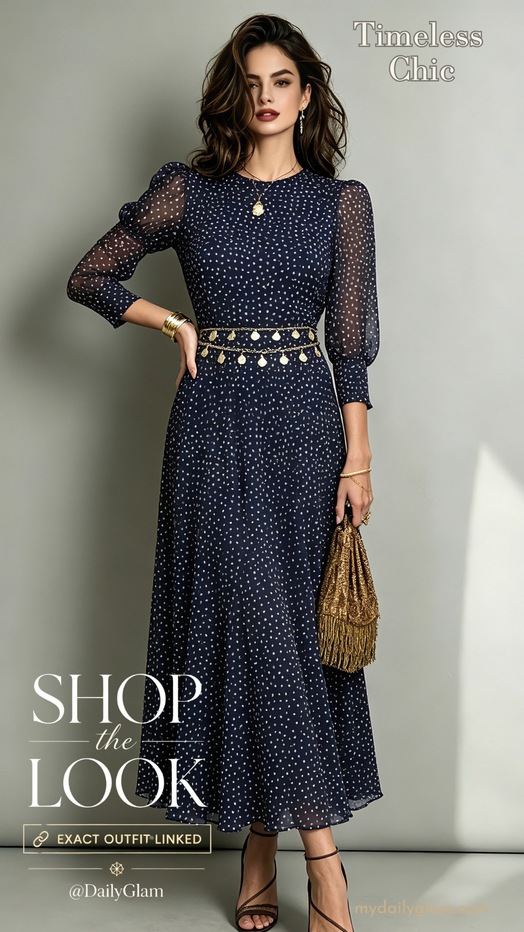 Navy Polka Dot Sheer Sleeve Midi Dress Outfit
#PolkaDotDress #MidiDress #WeddingGuestOutfit #SemiFormalWear #ChiffonDress 

 #LTKootd #LTKOver40 #LTKWorkwear