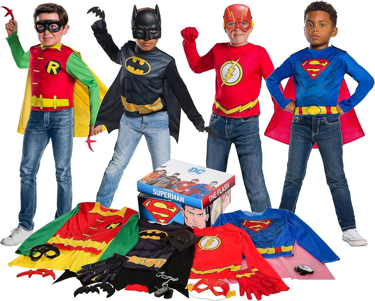 Rubie's DC Comics Child's Dress-Up Trunk, 21-Piece Super Hero Set with Superman, The Flash, Batma... | Amazon (US)