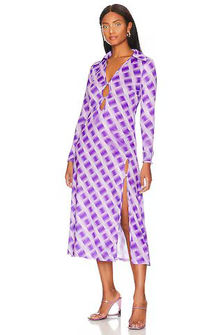 Song of Style Nevaeh Midi Dress in Gianni Check Purple from Revolve.com | Revolve Clothing (Global)