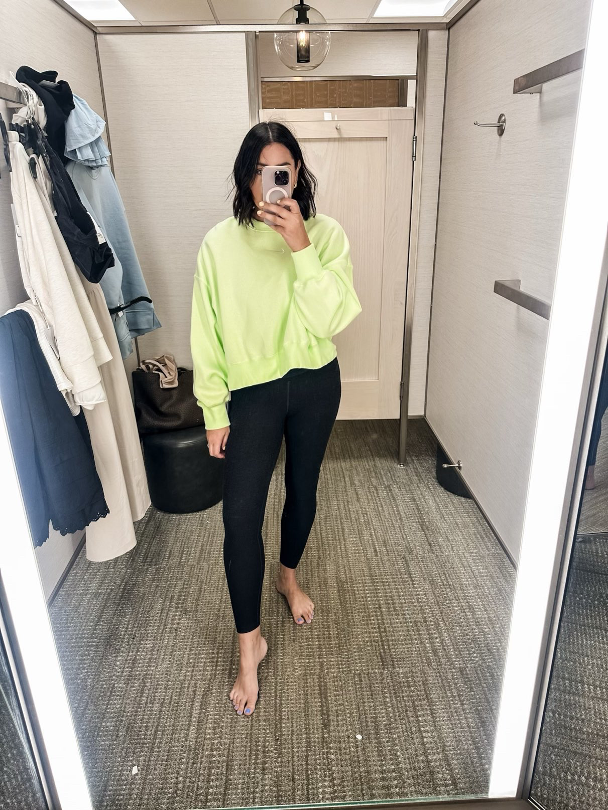 This is one of my favorite sweatshirts from the Anniversary sale (I’m wearing one right now!) I have this sweatshirt in all the neutrals and so I picked it up in this bright green because why not? It works with all of my neutral activewear and gives a bit of a pop. I am in the medium, it fits loose and boxy. You could size down if you would prefer a smaller fit.

 

 