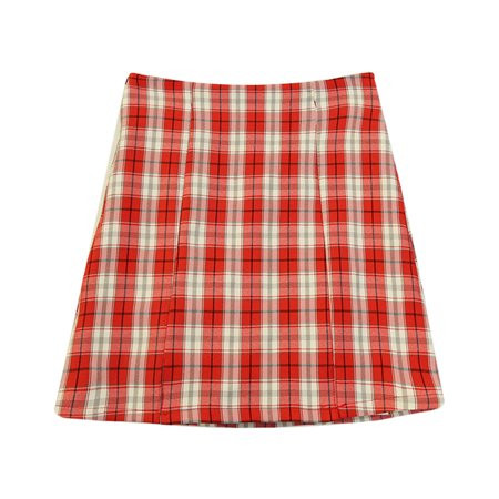 Womans Fall Summer Slit Skirt Plaid High Waisted Pencil Casual Tunic Cottagecore Midi Skirt for Wome | Walmart (US)