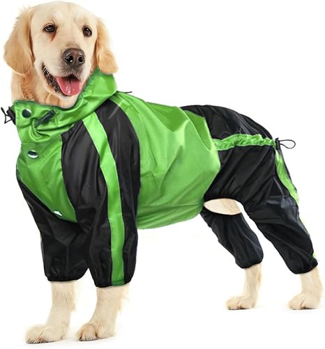 Dog Raincoat - Waterproof, Lightweight Jacket for Large Dogs - Adjustable 4 Legs Pet Poncho With ... | Amazon (US)