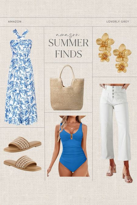Amazon summer finds. This halter dress and one-piece swimsuit are perfect resort wear pieces. Loverly Grey, Amazon 

#LTKSeasonal #LTKTravel #LTKStyleTip