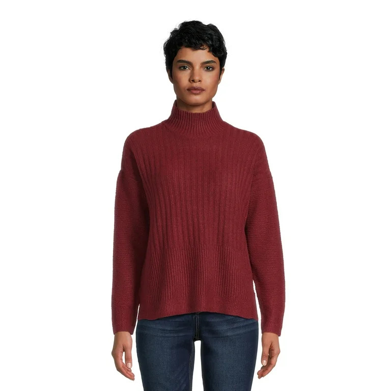 Time and Tru Women's Mock Neck Sweater, Midweight, Sizes XS-XXXL | Walmart (US)