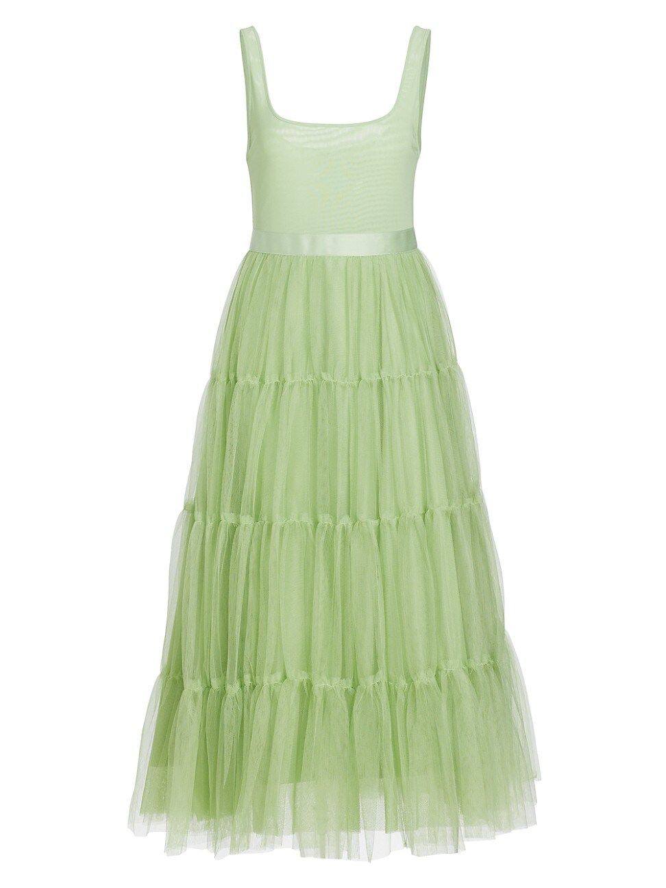 Women's Chara Tiered Tulle Midi-Dress - Pistachio - Size 0 - Pistachio - Size 0 | Saks Fifth Avenue