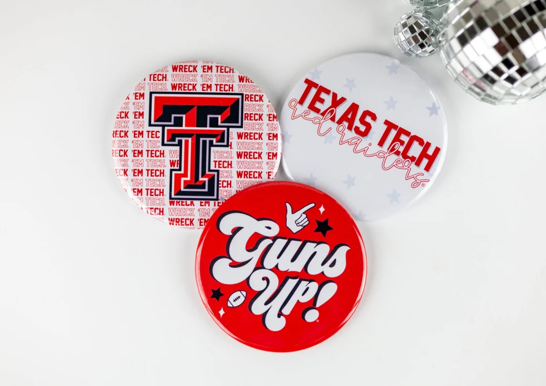 TEXAS TECH Game Day Buttons | Gameday Pins | College Football | Tailgate Buttons | Gameday Pinbac... | Etsy (US)