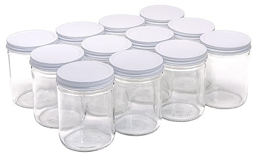 North Mountain Supply 16 Ounce Glass Wide Mouth Straight-Sided Canning Jars - with White Metal Li... | Amazon (US)