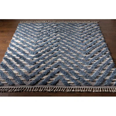 Vada Hand-Knotted Wool Blue/Ivory Area Rug | Wayfair North America