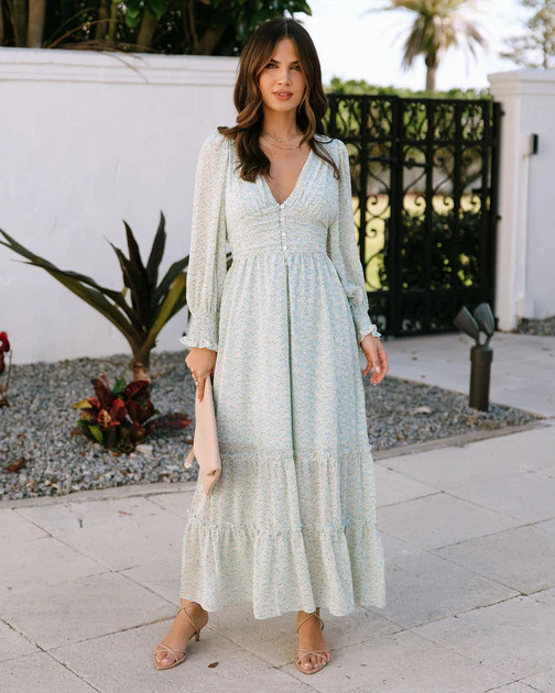 Like A Melody Floral Tiered Maxi Dress | VICI