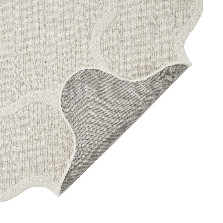 My Texas House Ivory Scallop Wool Indoor Area Rug, 5' x 7' | Walmart (US)