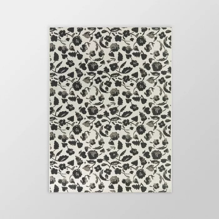 Floral  Outdoor Rug Black - Opalhouse™ | Target