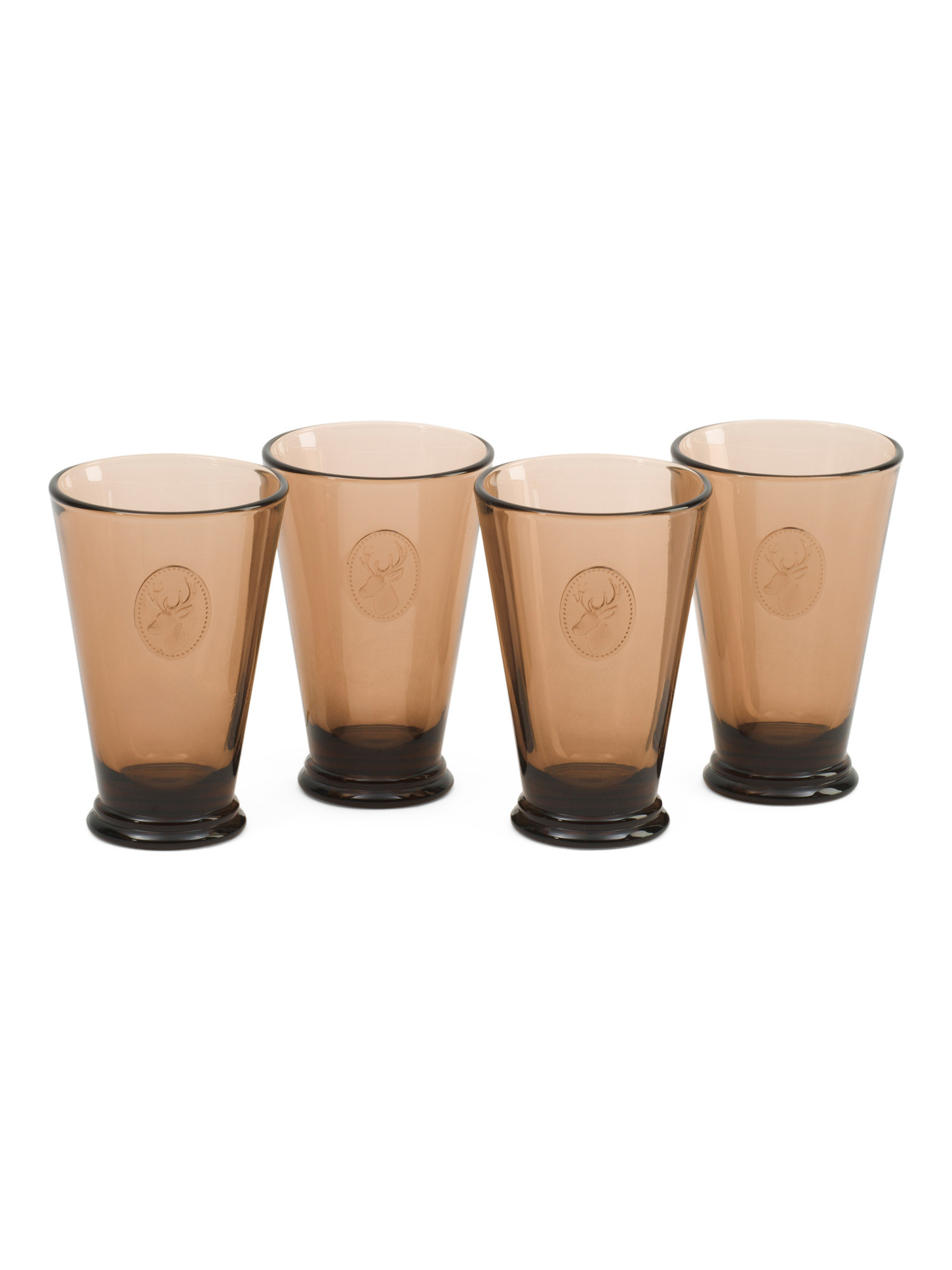 Made In France Set Of 4 Alpine Stag Long Drink Glasses | Drinkware | Marshalls | Marshalls