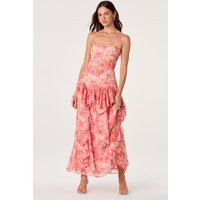 ASTR the Label | Livia Floral Ruffle Maxi Dress in Bright pink floral |  Size M | ASTR The Label (US)