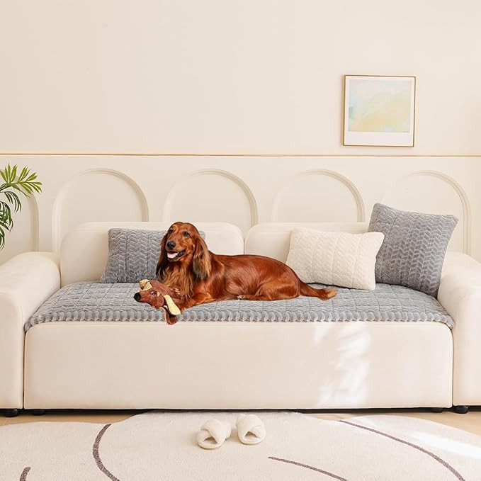 Sofa Cover Fuzzy Couch Cover for Pet, Couch Covers for Dogs Washable Non-Slip Sofa Slipcover Cush... | Amazon (US)