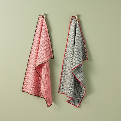 2ct Plaid Kitchen Towels Christmas Red/Green - Hearth & Hand™ with Magnolia | Target