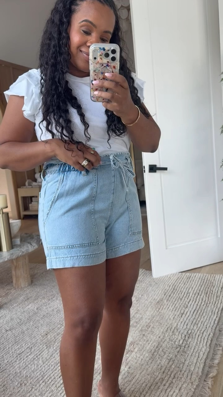 I love these paper bag denim shorts! I always size up in these- super affordable and adjustable. 🤍

#LTKootd #LTKgrwm #LTKSeasonal