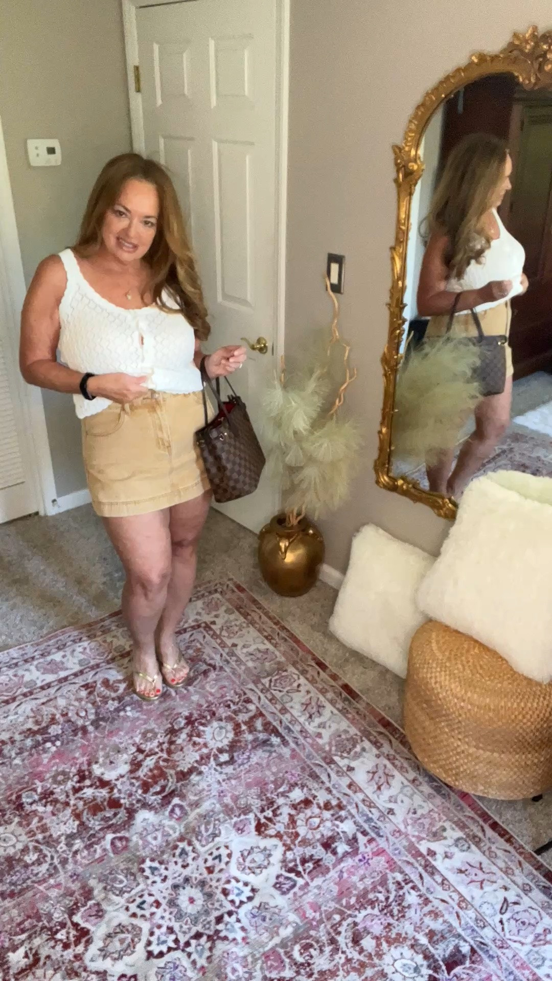 Khaki denim skort and crochet button up tank. Both are so very versatile for your new Summer wardrobe.

#LTKmomlife #LTKmorningroutine #LTKSeasonal